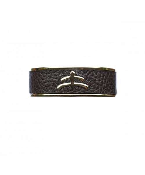Leather and brass bracelet, Makebe